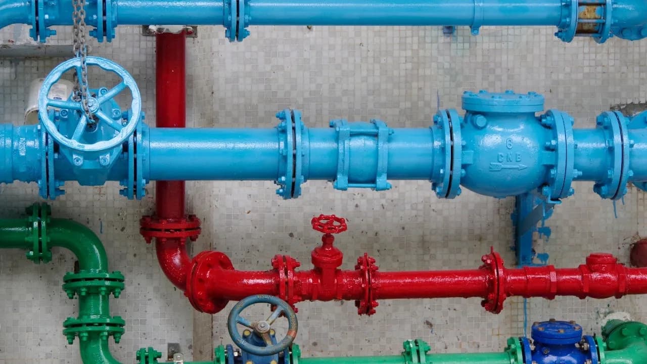 Commercial backflow preventer pipe assembly