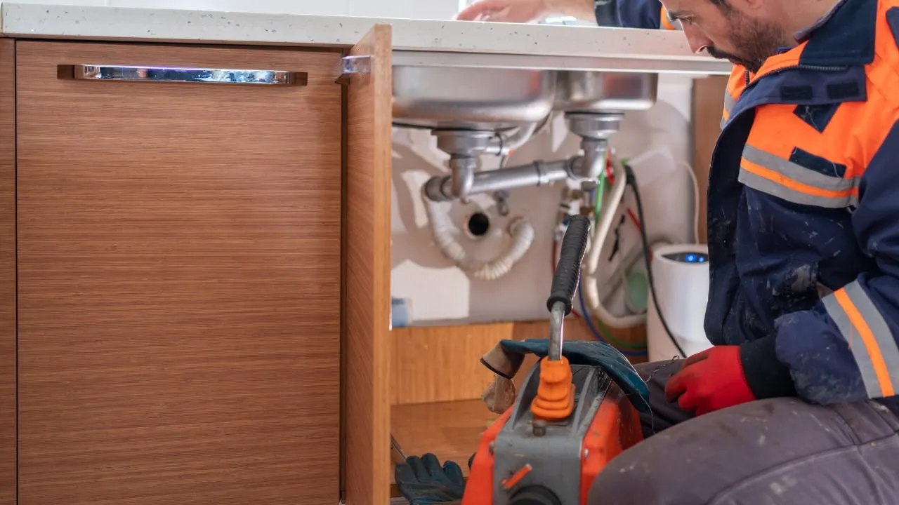 Clogged drain pipe — residential drain cleaning service
