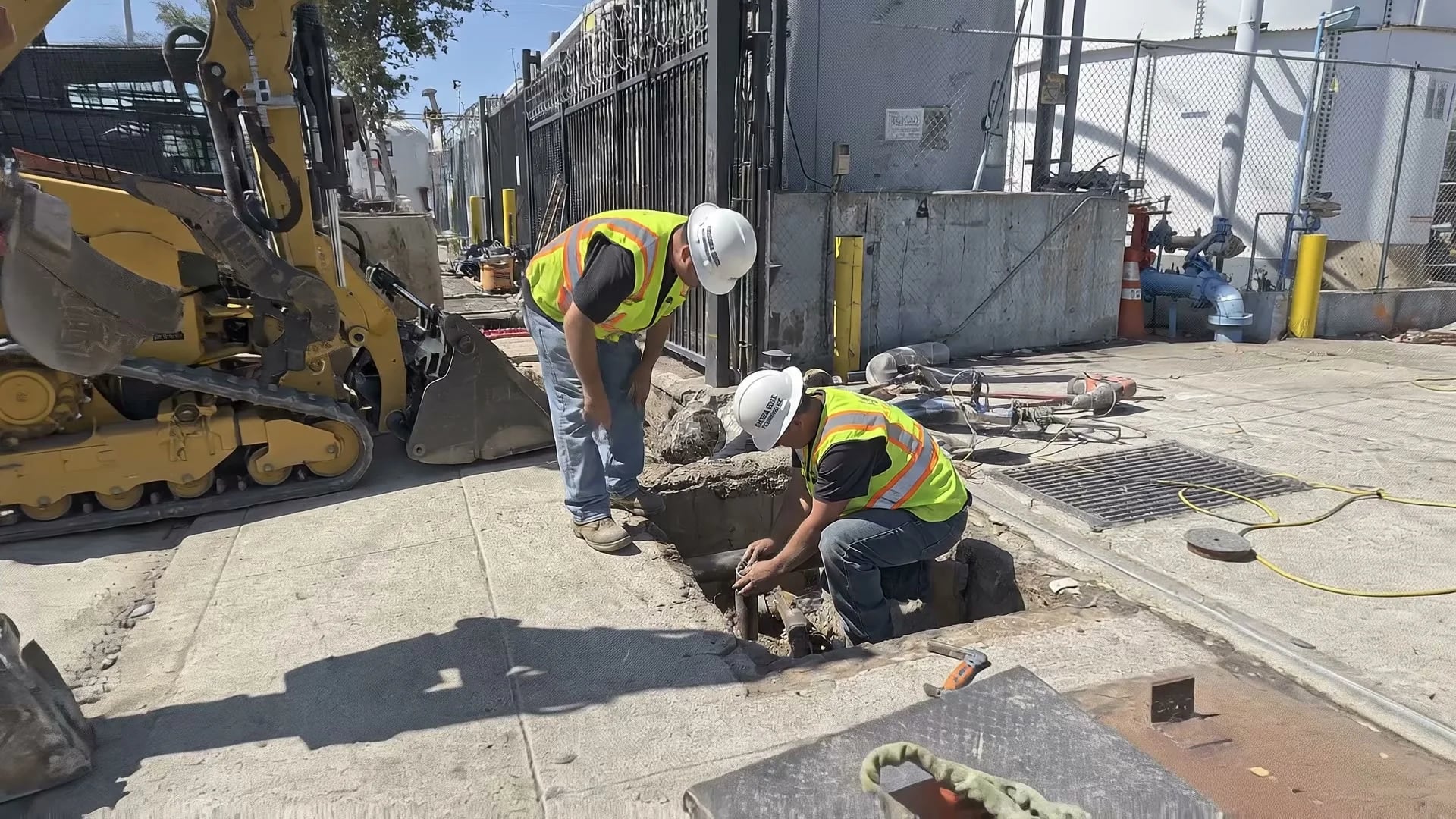 Guerra Bros. Plumbing technicians performing commercial utility work — Bay Area licensed plumbers